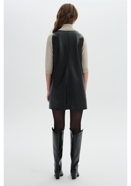 Siyah Deri Elbise indirimleri