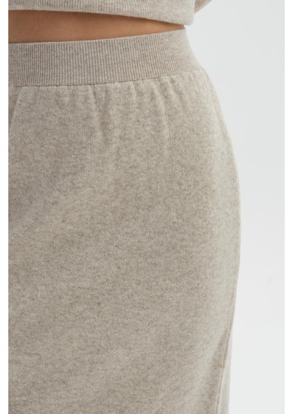 Bej Beli Lastikli Triko Etek fırsatları