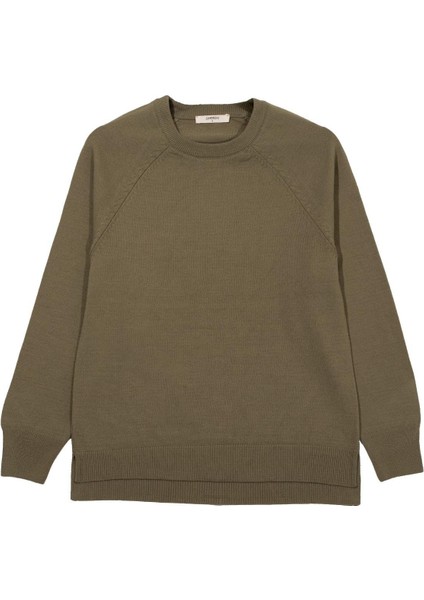 Açık Yeşil Bisiklet Yaka Kazak