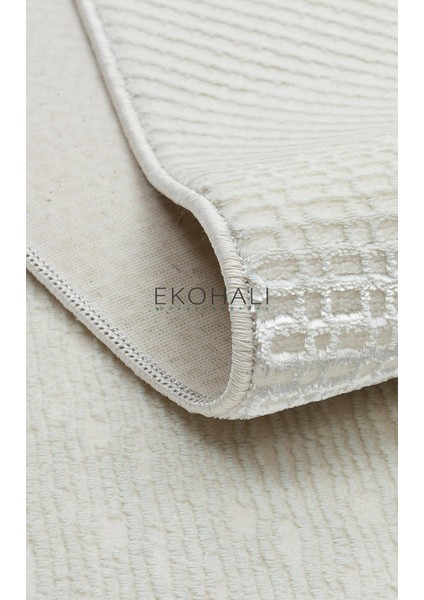 Sateen Lüks Koleksiyonu Sık Dokuma Modern Halı STLUX02 Krem
