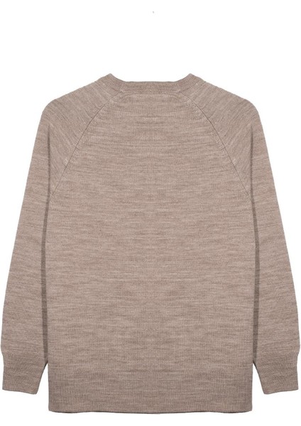 Koyu Bej Bisiklet Yaka Kazak modelleri