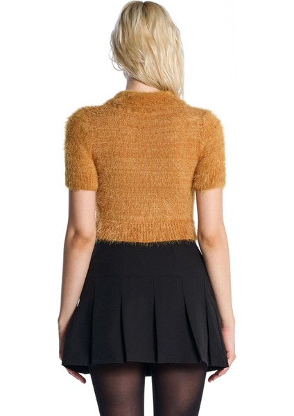 Hardal Polo Yaka Kısa Kol Triko Kazak indirimleri