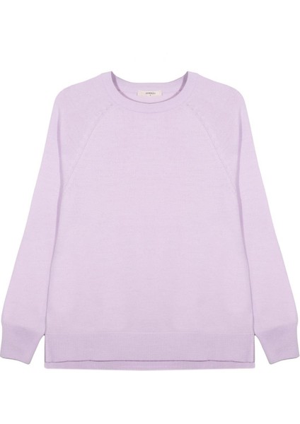 Lila Bisiklet Yaka Kazak