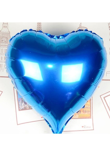 Kalp Uçan Balon Folyo Mavi 80 cm 32 Inç (4767) - NEF1446-2817