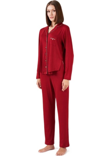 Kadın Bordo Pijama Takımı 26035