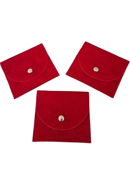 Kadife (Süet) Zarf Kese Kırmızı 10 Adet 8X10 Boy Takı, Altın Kesesi (Çıtçıtlı) fiyatları