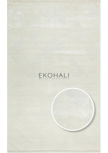 Sateen Lüks Koleksiyonu Kolay Kullanımlı Sık Dokuma Modern Halı STLUX01 Krem