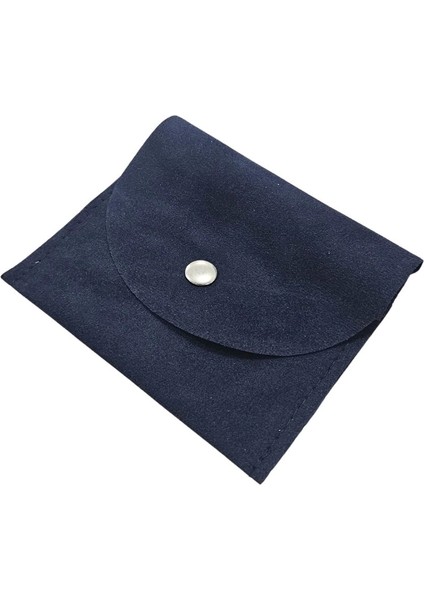 Kadife (Süet) Zarf Kese Lacivert 25 Adet 8X10 Boy Takı, Altın Kesesi (Çıtçıtlı)
