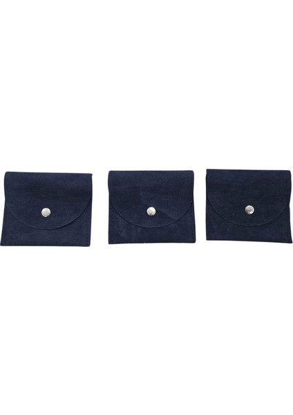 Kadife (Süet) Zarf Kese Lacivert 25 Adet 8X10 Boy Takı, Altın Kesesi (Çıtçıtlı)