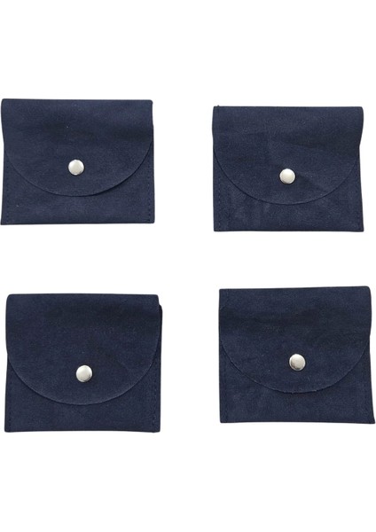 Kadife (Süet) Zarf Kese Lacivert 25 Adet 8X10 Boy Takı, Altın Kesesi (Çıtçıtlı)