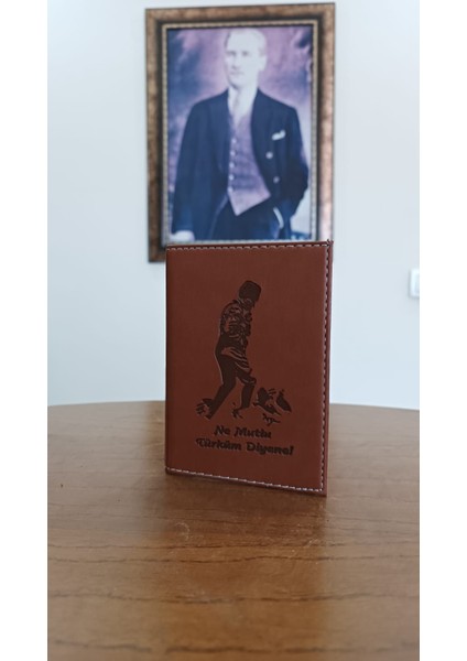 Dikişli Ata Baskılı Oto Ruhsat Kılıfı Deri Araç Ruhsat Koruyucu Ruhsatlık fırsatları