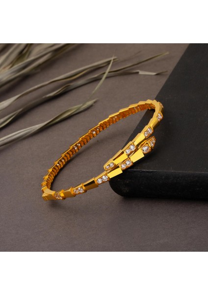 Yılan Model 22 Ayar Kelepçe Altın Bilezik fırsatları