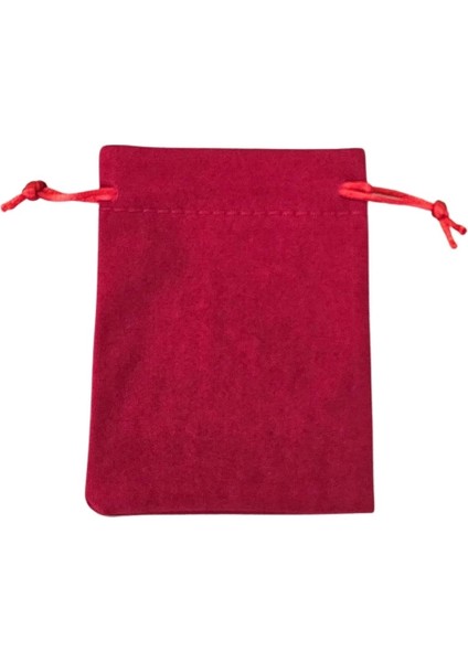 Süet & Kadife Duble Kese Kırmızı 10 Adet 9X12 cm Takı, Altın Kesesi (Ipli & Büzgülü) fiyatları