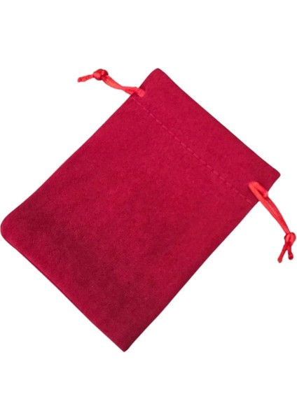 Süet & Kadife Duble Kese Kırmızı 10 Adet 9X12 cm Takı, Altın Kesesi (Ipli & Büzgülü) modelleri
