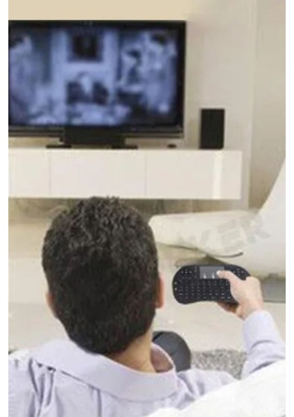 Bluetooht Uyumlu Kablosuz Klavye Mouse Tv Klavye Işıklı Kablosuz Mini Klavye Dokunmatik Mouse