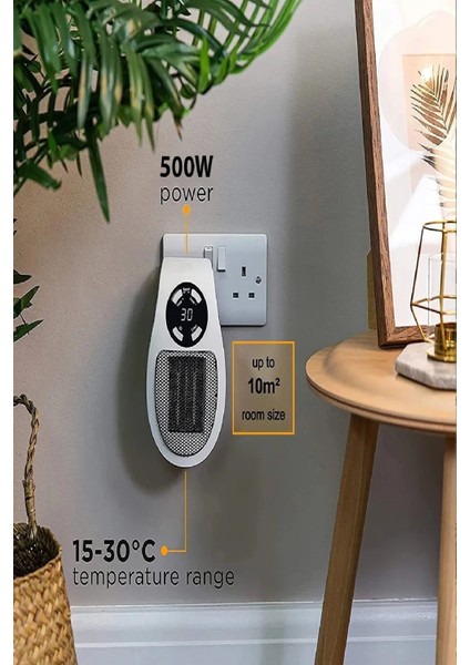 Uzaktan Kumandalı Fanlı Isıtıcı Priz Tipi Taşınabilir Zamanlayıcı Otomatik Kapanma Priz Isıtıcı 500W modelleri
