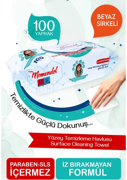 Beyaz Sirke Katkılı Yüzey Temizlik Havlusu 300 Adet