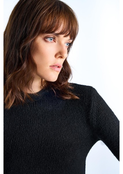 Siyah Triko Crop Kazak modelleri