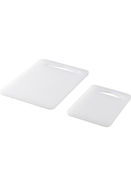 Beyaz 2'li Kesme Tahtası, Plastik, 24x17 ve 17x12 cm, Şık ve kullanışlı set