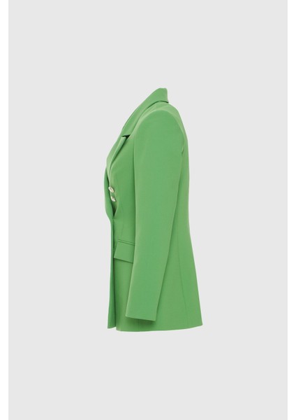 Kruvaze Kapamalı Gold Düğmeli Yeşil Blazer Fit Ceket fiyatları