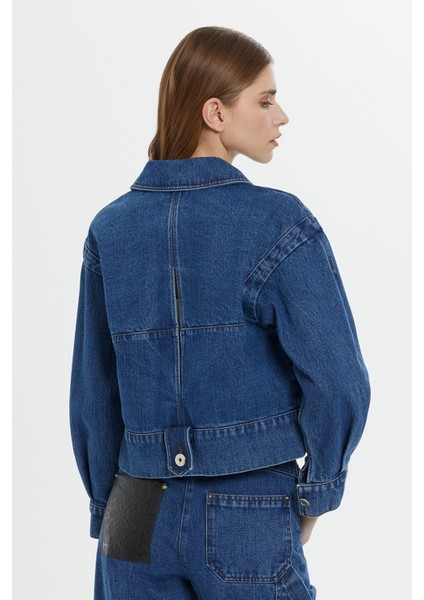 Deri Detaylı Kısa Denim Ceket fırsatları