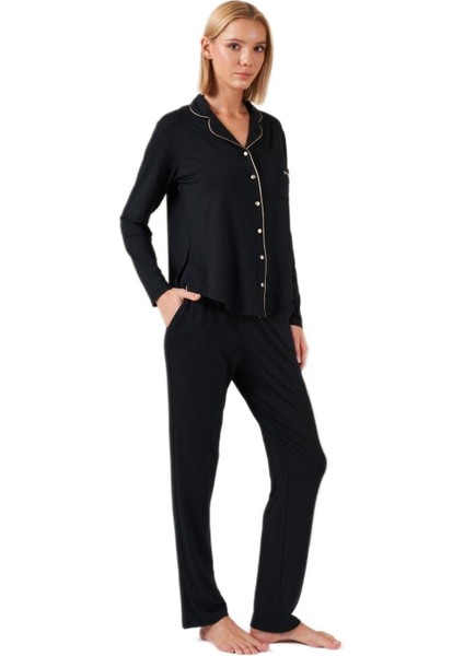 Kadın Siyah Pijama Takımı 26035