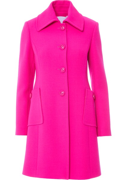 Arka Beden Yırtmaçlı Gömlek Yaka Pembe Kaban indirimleri