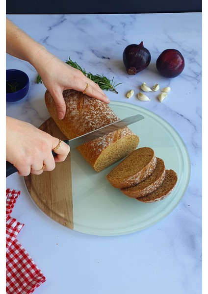 TeknoTrust Cam Kesme Tahtası, Ahşap Desenli, 32x32cm, Dayanıklı ve şık tasarım indirimleri