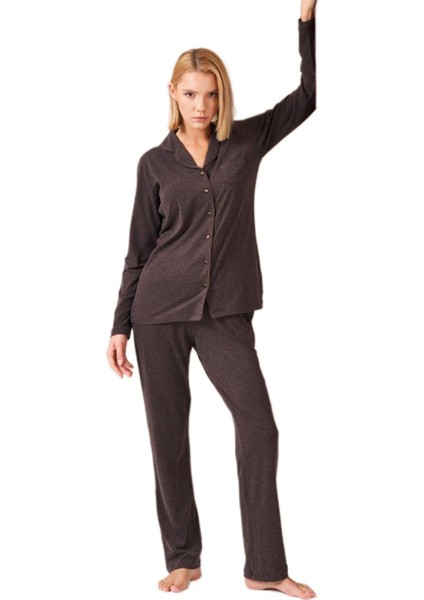 Kadın Kahverengi Pijama Takımı 26032 modelleri