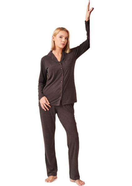 Kadın Kahverengi Pijama Takımı 26032 fırsatları