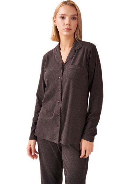 Kadın Kahverengi Pijama Takımı 26032 indirimleri