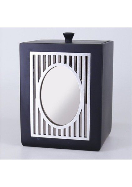 5 Parça Polyester Aynalı Banyo Takımı Seti Glamour Siyah - Gümüş modelleri