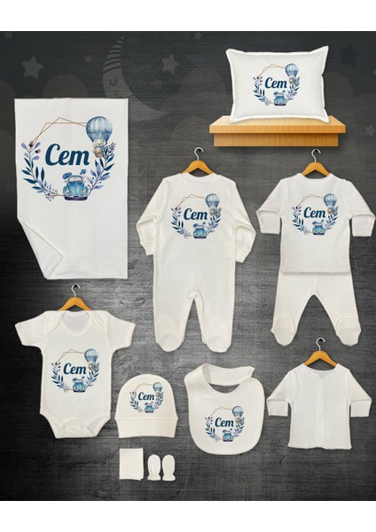 11 Lİ İSİMLİ HASTANE ÇIKIŞ SETİ ORGANİK PAMUK