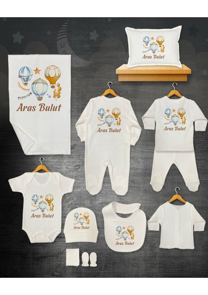 11 Lİ İSİMLİ HASTANE ÇIKIŞ SETİ ORGANİK PAMUK