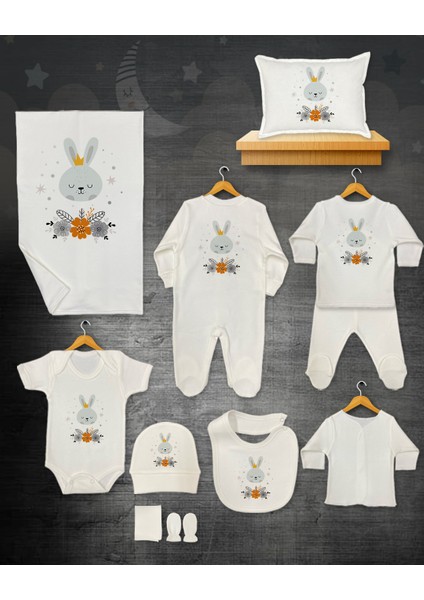 11 Lİ İSİMLİ HASTANE ÇIKIŞ SETİ ORGANİK PAMUK