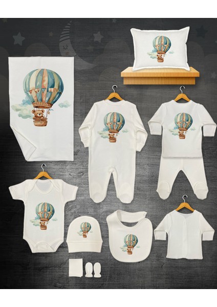 11 Lİ İSİMLİ HASTANE ÇIKIŞ SETİ ORGANİK PAMUK