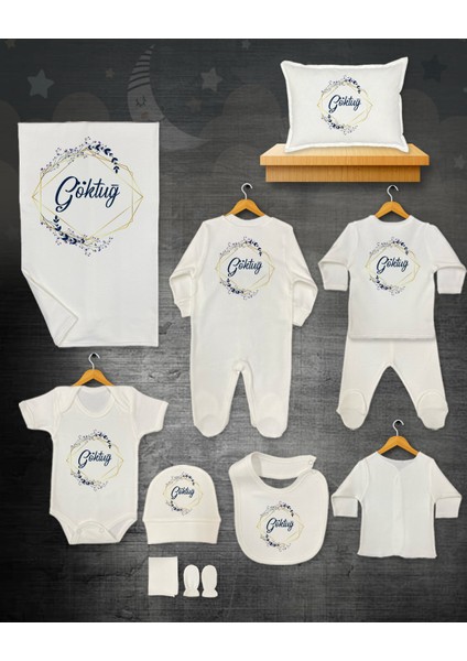 11 Lİ İSİMLİ HASTANE ÇIKIŞ SETİ ORGANİK PAMUK