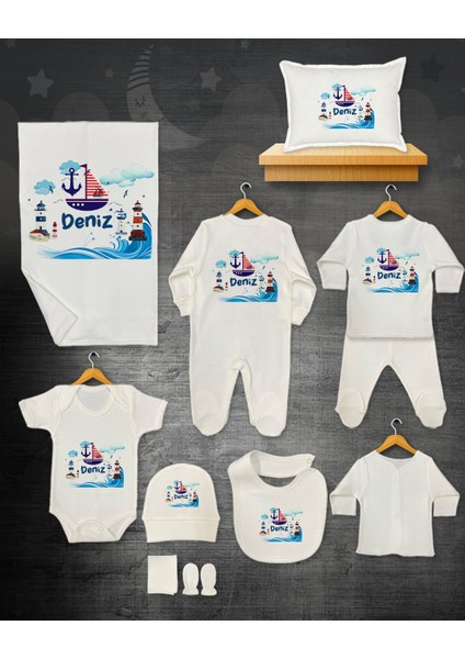 11 Lİ İSİMLİ HASTANE ÇIKIŞ SETİ ORGANİK PAMUK