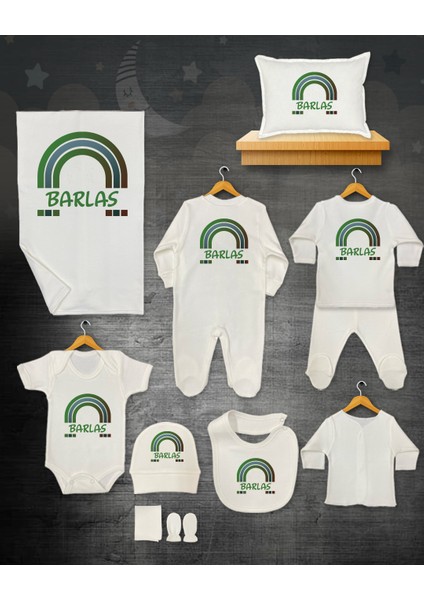 11 Lİ İSİMLİ HASTANE ÇIKIŞ SETİ ORGANİK PAMUK