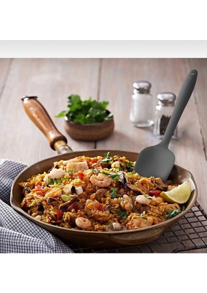 Tekno Trust Modern Siyah Yassı Silikon Spatula