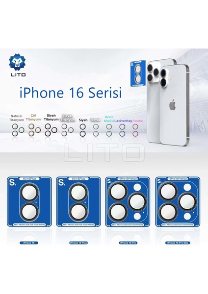 iPhone 16 /16 Plus Kamera Lens Koruyucu Siyah fiyatları