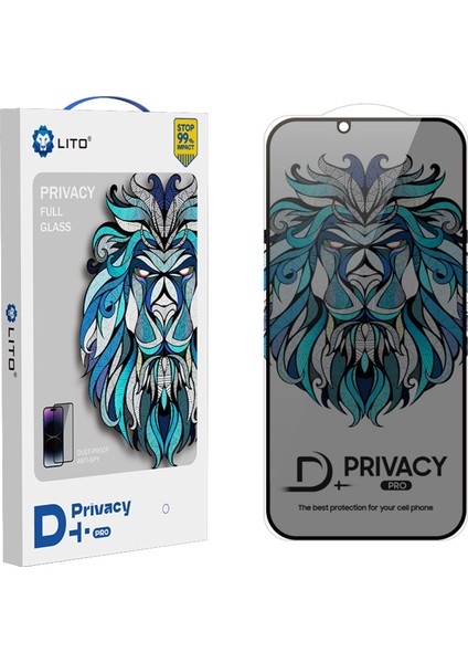 D+ Pro iPhone 14 Pro Max Privacy Toz Filtreli Ekran Koruyucu