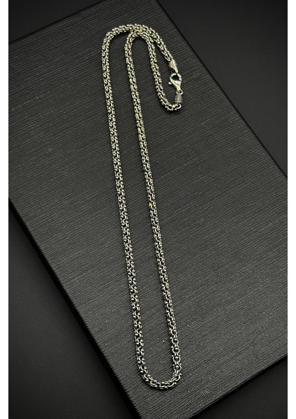 925 Ayar Gümüş Italyan Model Gümüş Renk Erkek Kolye FRJ30742-842-A