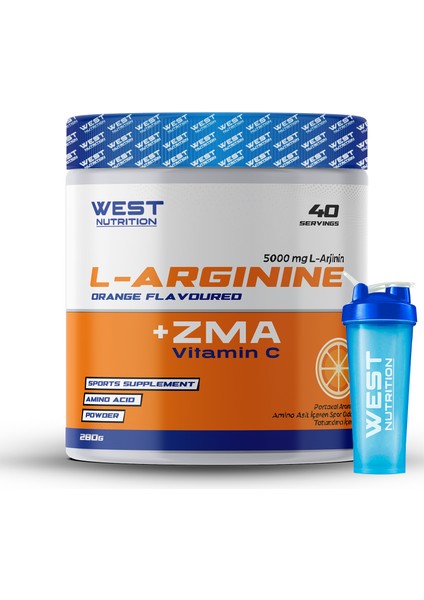 L-Arjinin Zma Vitamin C 280 Gr 40 Servis Portakal Aromalı