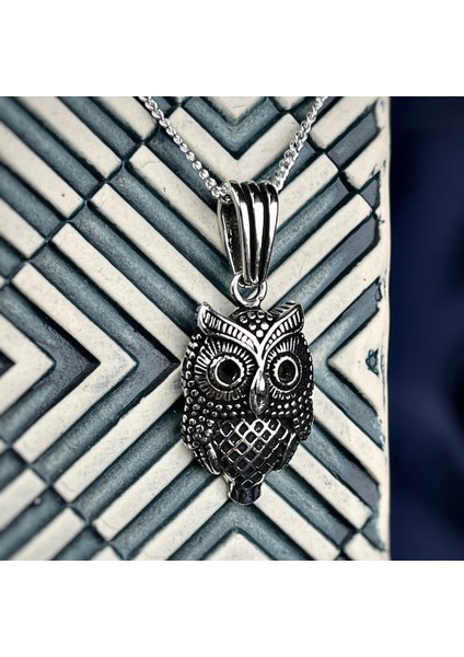 Gümüş Baykuş Kolye 925 Ayar Gümüş Baykuş Figürlü Unisex Kolye