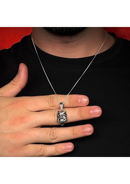 Gümüş Baykuş Kolye 925 Ayar Gümüş Baykuş Figürlü Unisex Kolye fırsatları