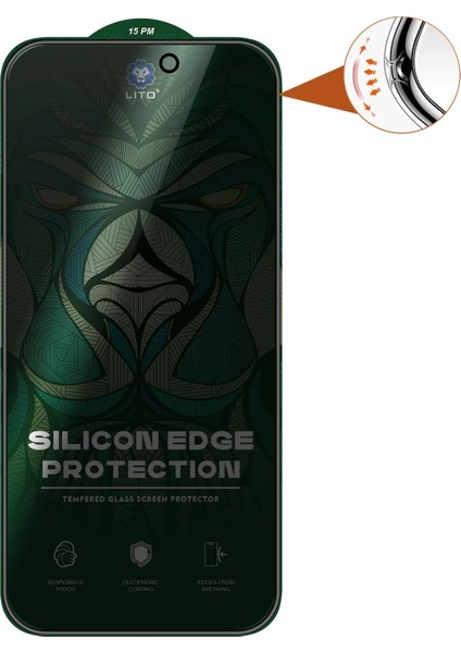 D+ Ultra Silikon Kenar Privacy iPhone 14 Pro Max Ekran Koruyucu