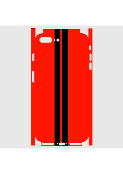 iPhone 7 Plus Telefon Kaplama - Siyah Çift Şerit