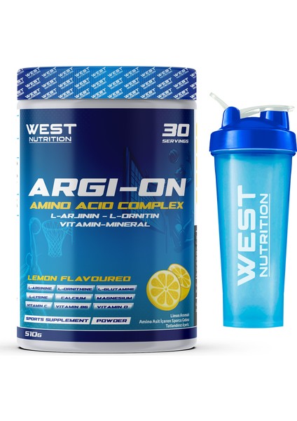 Argion L-Arjinin L-Ornitin Amino Asit Kompleks 510 Gr 30 Servis Limon Aromalı
