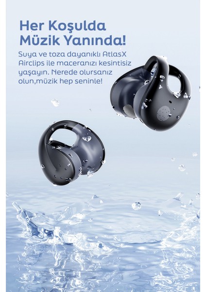 Atlasx Airclips Bt 5.4 Ows Hıfı Spor Kablosuz Kanca Bluetooth Kulaklık